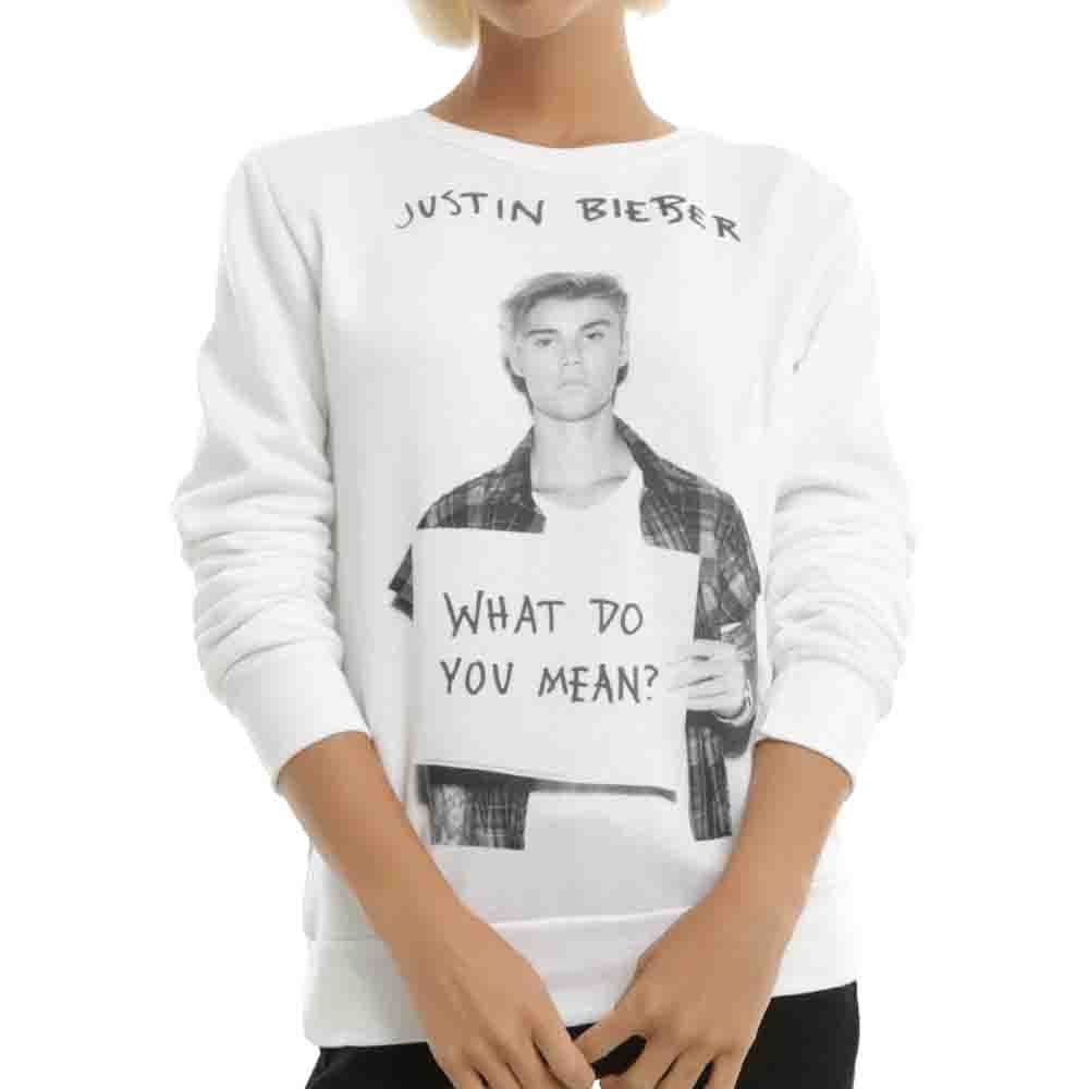 JUSTIN BIEBER ジャスティンビーバー - WHAT DO YOU MEAN GIRLS SWEATSHIR / パーカー・スウェット / レディース - PGS